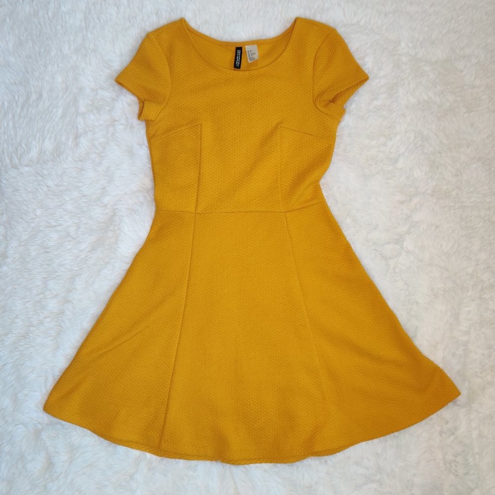 Divided H&M Fit and Flared Yellow Dress